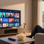 British IPTV service on a smart TV with live channels in the UK